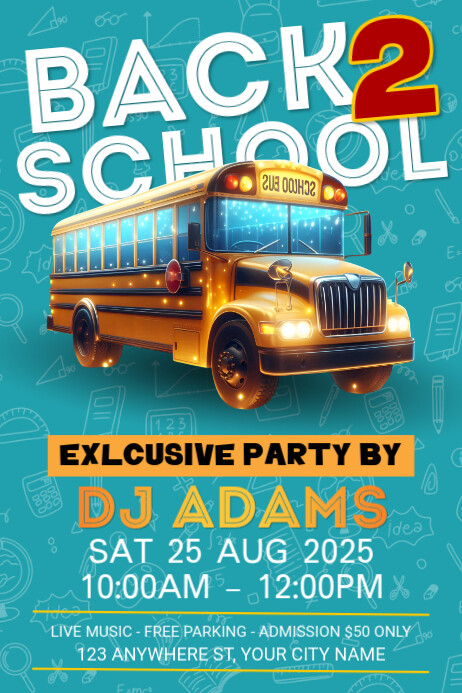 Blue Maximalist School Poster Template | PosterMyWall