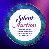 Blue Maximalist Silent Auction  Instagram Post template