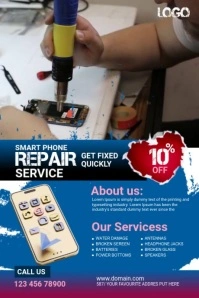 Blue Maximalist Smartphone Repair Services Banner 4' × 6' template