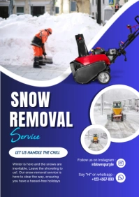 Blue Maximalist Snow Removal Service  A4 template