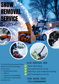 Blue Maximalist Snow Removal Service/professional Snow Removal Service  A4 template
