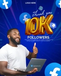 Blue Maximalist Social Media Followers Appreciation – Video Flyer/poster Template Instagram Portrait