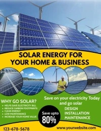 Blue Maximalist Solar Panel Flyer (us Letter) template