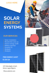 Blue Maximalist Solar Poster template