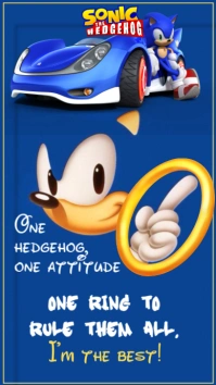 Blue Maximalist Sonic The Hedgehog Digital Display (9:16) template