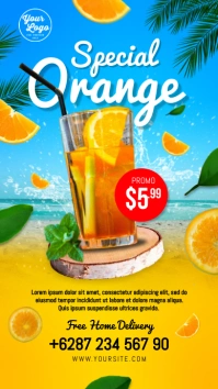 Blue Maximalist Special Summer Promotion Menu Instagram Story template