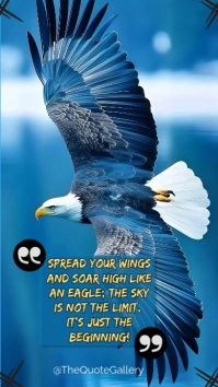 Blue Maximalist Spread Your Wings - Soar High  Instagram Story template