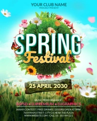 Blue Maximalist Spring Festival flyer Instagram Portrait template