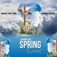 Blue Maximalist Spring Revival  Instagram Post template