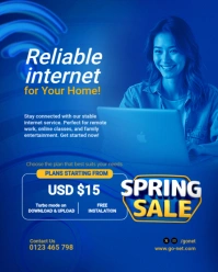 Blue Maximalist Spring Sale Promo Internet Service Provider Instagram Portrait template