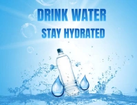 Blue Maximalist Stay Hydrated Flyer (us Lette template