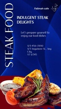 Blue Maximalist Steak Instagram Story template