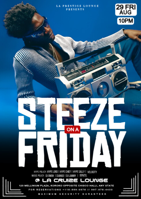 Blue Maximalist Steeze On A Friday  A4 template