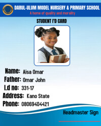 Hvid Student ID Card Instagram Portrait Template