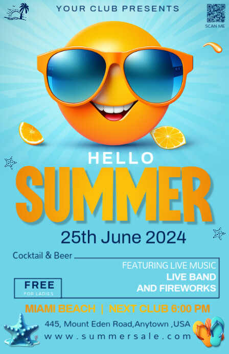 Blue Maximalist Su Tabloid, hello summer 小报 template