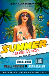 Blue Maximalist Summer Celebrations Tabloid template