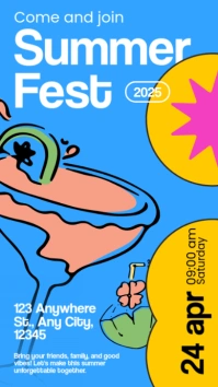 Blue Maximalist Summer Fest Instagram Story template