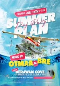 Blue Maximalist Summer Flyer Template A4