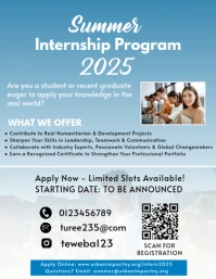 Blue Maximalist Summer Internship Program 2025 Flyer  Flyer (us Letter) template