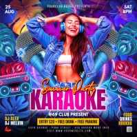 Blue Maximalist Summer Karaoke Party Poster Flyer Instagram Post Instagram-Beitrag template