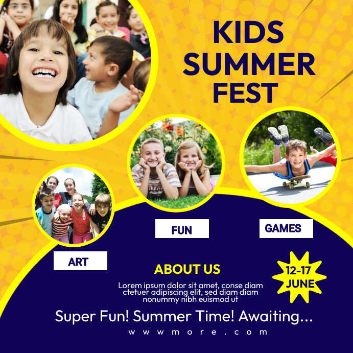 Copy of Blue Maximalist Summer Kids Camp Instagram Fl | PosterMyWall