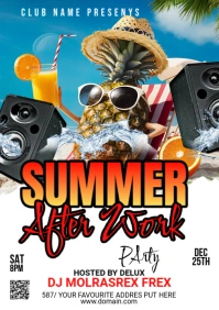 Blue Maximalist Summer Party A2 template