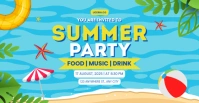 Blue Maximalist Summer Party Facebook Event Cover template