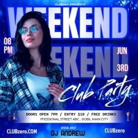 Blue Maximalist Sunday Night  Instagram Post template