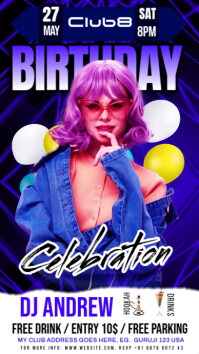 Blue Maximalist Sunday Night  Instagram Story template