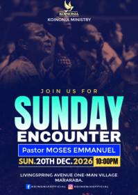 Blue Maximalist Sunday Service A6 template