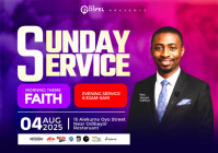 Blue Sunday Service A4 Template