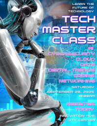 Blue Maximalist Tech Masterclass Flyer (us Letter) template