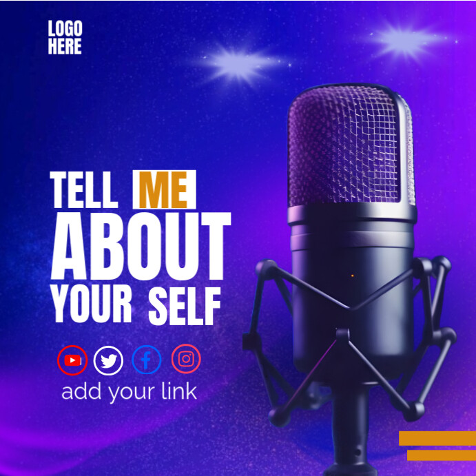Blue Maximalist Tell Me About Yourself Instagram Post Template ...