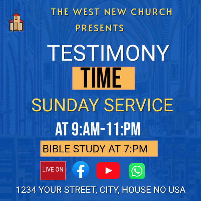 Blue Maximalist Testimony Time Instagram Post Template PosterMyWall