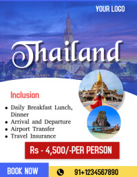 Blue Maximalist Thailand Flyer (us Letter) template