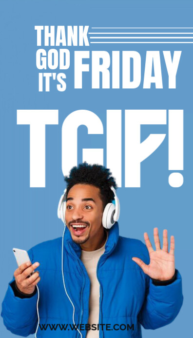 Blue Maximalist Thank God It's Friday  Busine Cartão de visita template