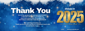 Blue Maximalist Thank You For Your Sacrifice In 2024 Welcome To 2025 Facebook Cover Photo template