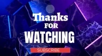 Blue Maximalist Thanks For Watching My Channel Online Design Video Template  Youtube Channel Cover P