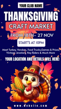 Blue Maximalist Thanksgiving Craft Market  Instagram Story template