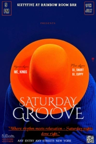Blue Maximalist This Image Is A Minimalist Yet Vibrant Poster Advertising Saturday Groove  Pinterest template