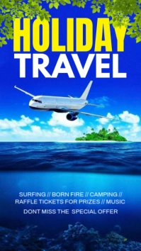 Blue Maximalist Travel Holiday Instagram Story template