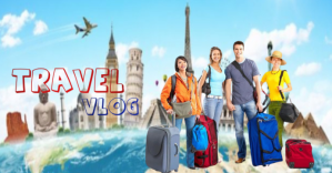 Синий Travel Vlog Facebook begivenhed cover Template