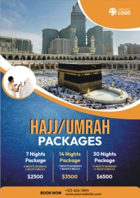 Blue Maximalist  Umrah Hajj Package A5 template