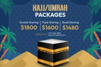 Blue Maximalist Umrah Hajj Package Label Etiket template