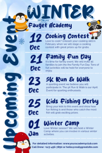 Blue Maximalist Upcoming Event Poster Plakkaat template