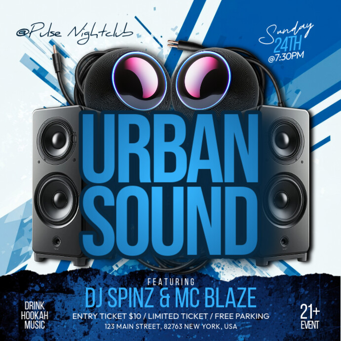 Copy of Blue Maximalist Urban Sound Instagram Post | PosterMyWall