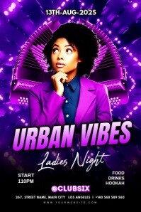 Blue Maximalist Urban Vibes Party Poster template