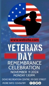 Blue Maximalist Veterans Day Business Card template