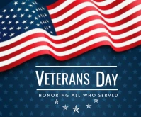 Blue Maximalist Veterans Day Medium Rectangle template