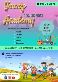 Blue Maximalist Video Young Talents Ad A3 template